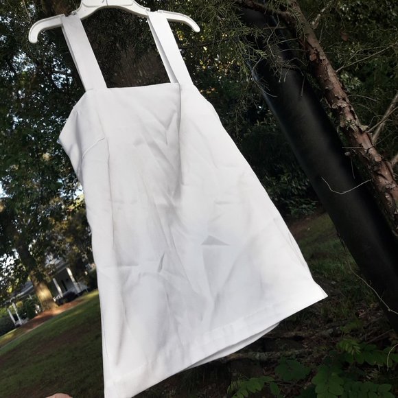 White Satin Cami Tank Top Undershirt Shell Strap - Picture 3 of 5